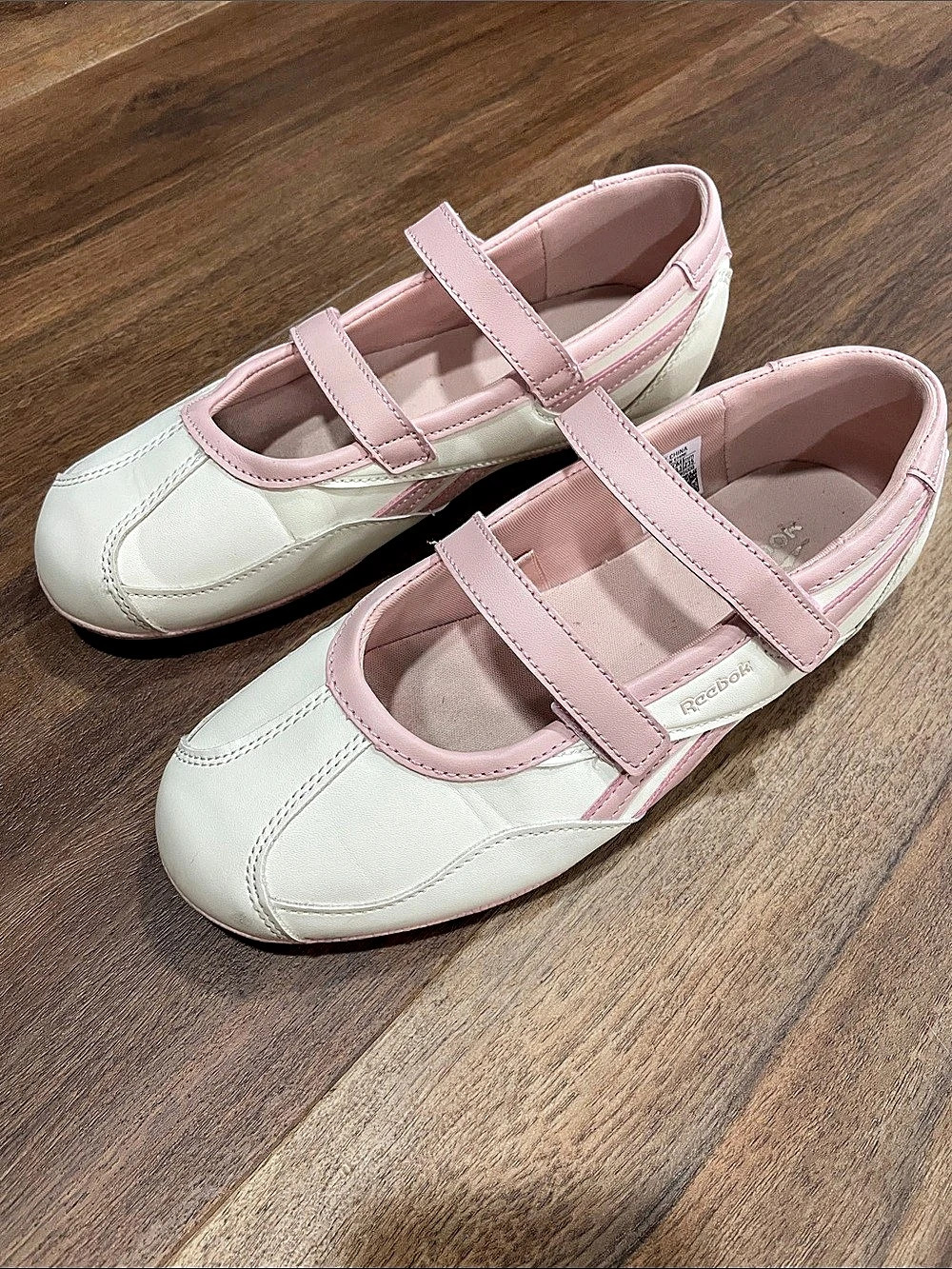 Reebok Mary Jane White & Pink Sneakers